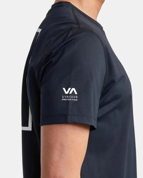 Rvca Short Sleeve Rashguard Black Surf Rashguards and Surf Tees
