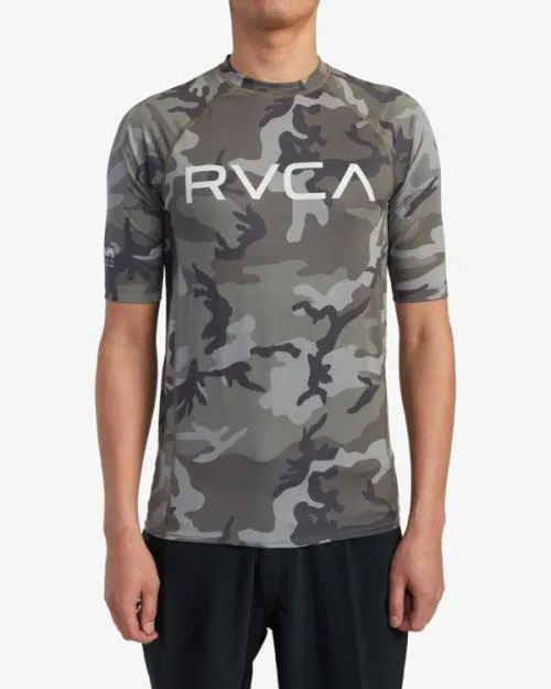 Rvca Short Sleeve Rashguard Camo Surf Rashguards and Surf Tees