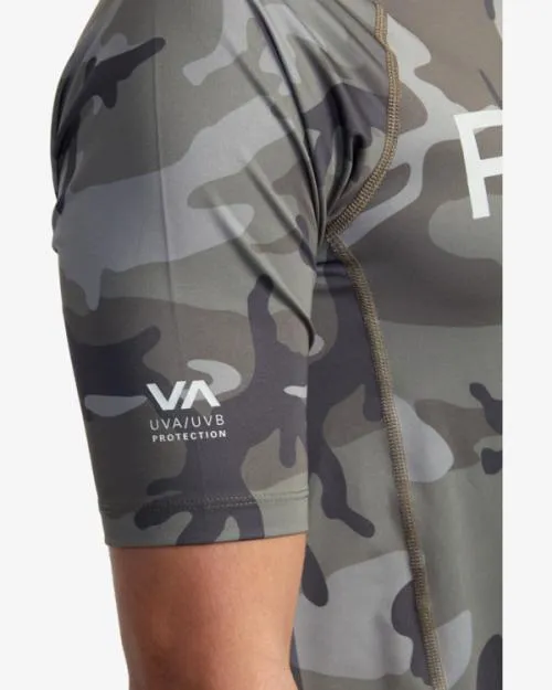 Rvca Short Sleeve Rashguard Camo Surf Rashguards and Surf Tees