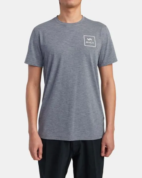 Rvca Short Sleeve Rashguard Heather Grey Surf Rashguards and Surf Tees