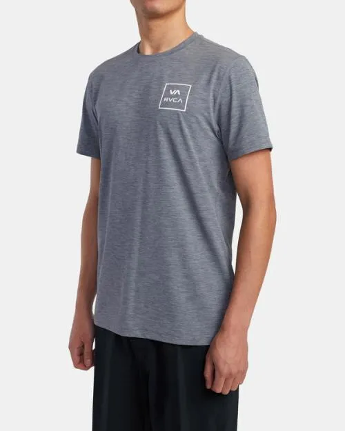 Rvca Short Sleeve Rashguard Heather Grey Surf Rashguards and Surf Tees