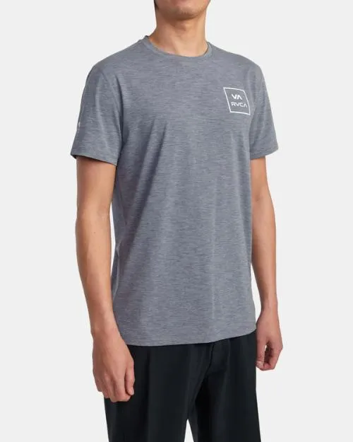 Rvca Short Sleeve Rashguard Heather Grey Surf Rashguards and Surf Tees