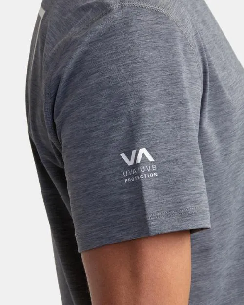 Rvca Short Sleeve Rashguard Heather Grey Surf Rashguards and Surf Tees