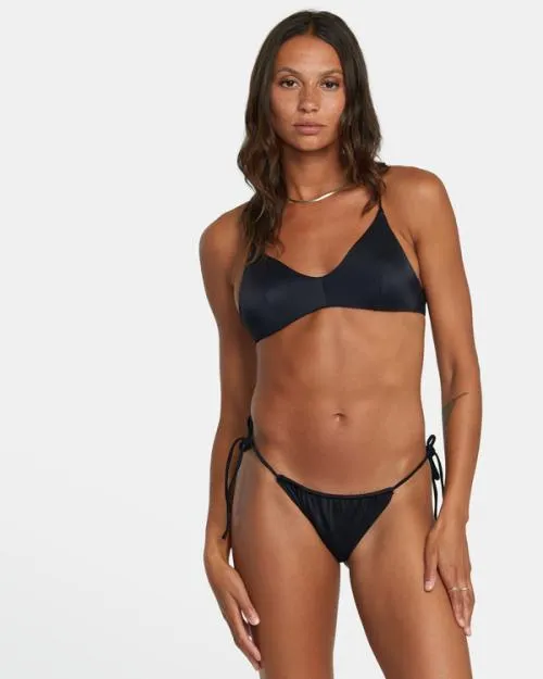 Rvca Solid Tie Skimpy Bikini Bottoms Black Women Bikini Bottoms
