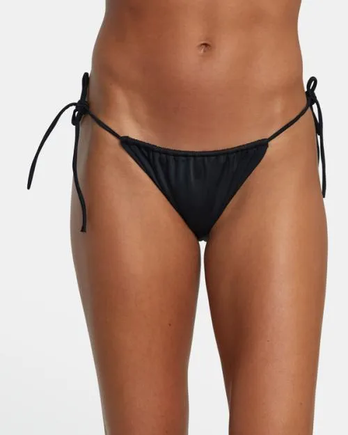 Rvca Solid Tie Skimpy Bikini Bottoms Black Women Bikini Bottoms