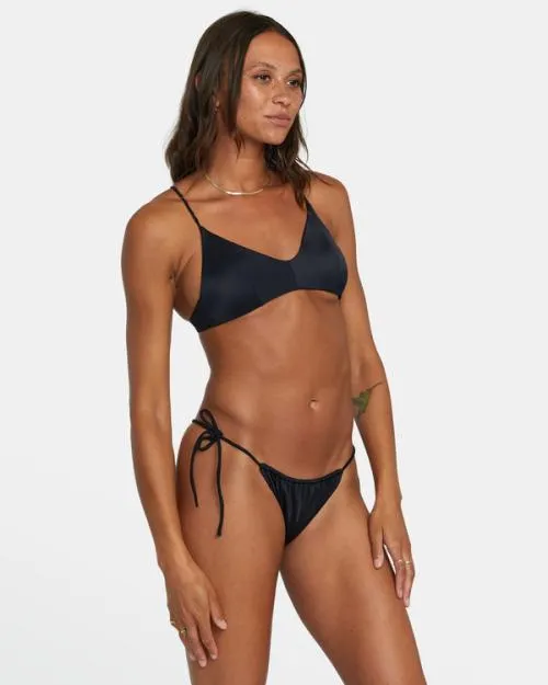 Rvca Solid Tie Skimpy Bikini Bottoms Black Women Bikini Bottoms