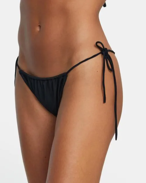 Rvca Solid Tie Skimpy Bikini Bottoms Black Women Bikini Bottoms