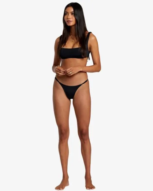 Rvca Solid Ultra Skimpy Bikini Bottoms Black Women Bikini Bottoms