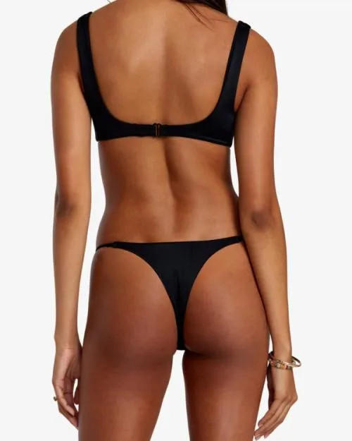 Rvca Solid Ultra Skimpy Bikini Bottoms Black Women Bikini Bottoms