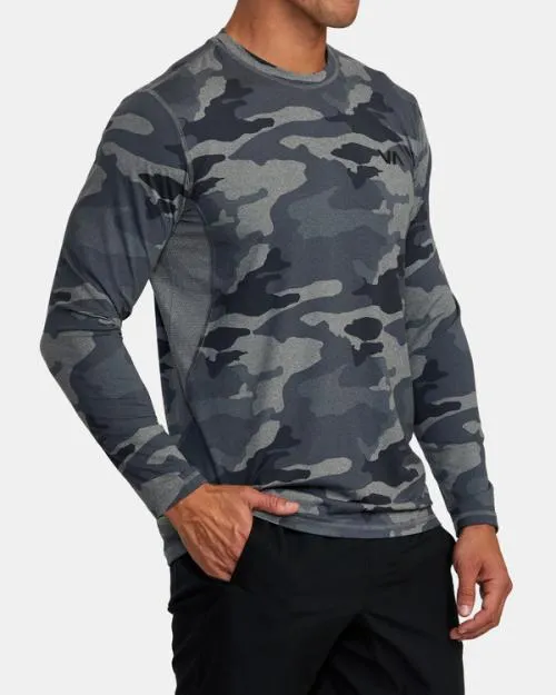 Rvca Sport Vent Long Sleeve Tee Camo SportMen Tees and Tanks