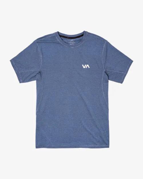 Rvca Sport Vent Stripe Technical Short Sleeve Top Army Blue SportMen Short Sleeves