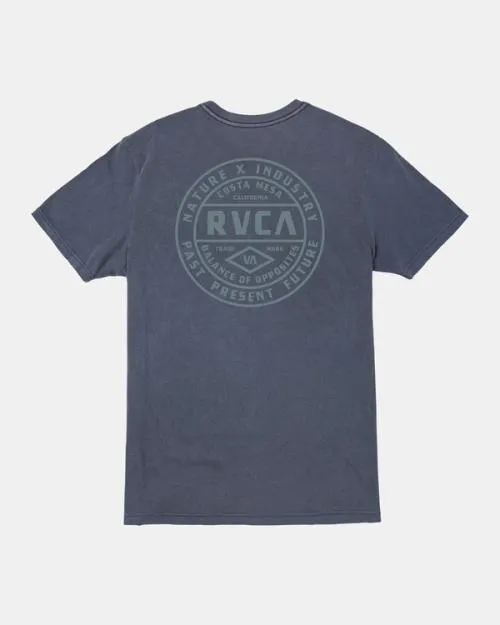 Rvca Standard Issue TShirt Moody Blue Men Short Sleeves