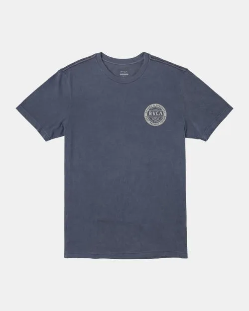Rvca Standard Issue TShirt Moody Blue Men Short Sleeves
