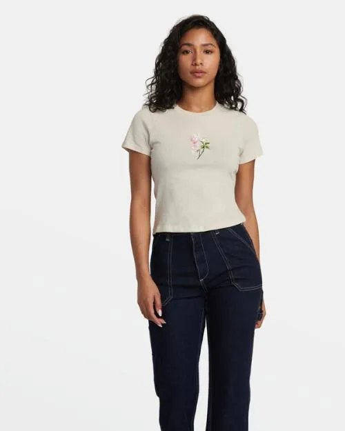 Rvca Stay Wild TShirt Latte Women Tees and Tanks