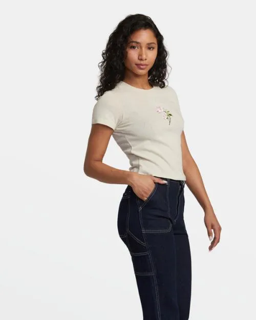 Rvca Stay Wild TShirt Latte Women Tees and Tanks