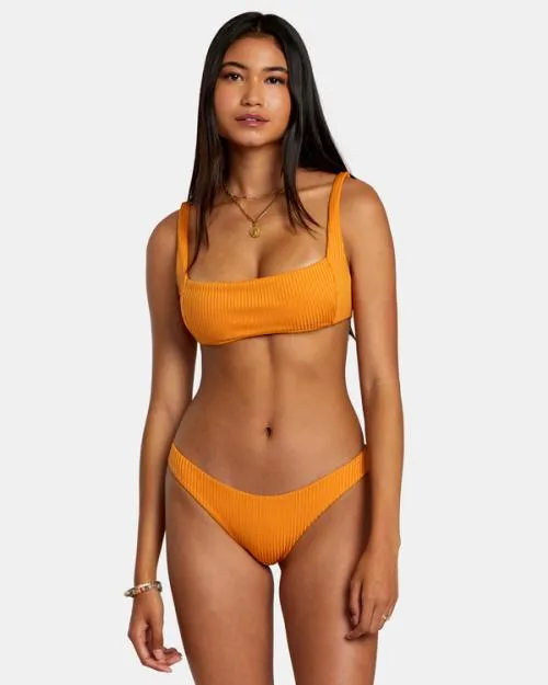 Rvca Tangerine Shimmer Bralette Bikini Top Tangerine Women Bikini Tops