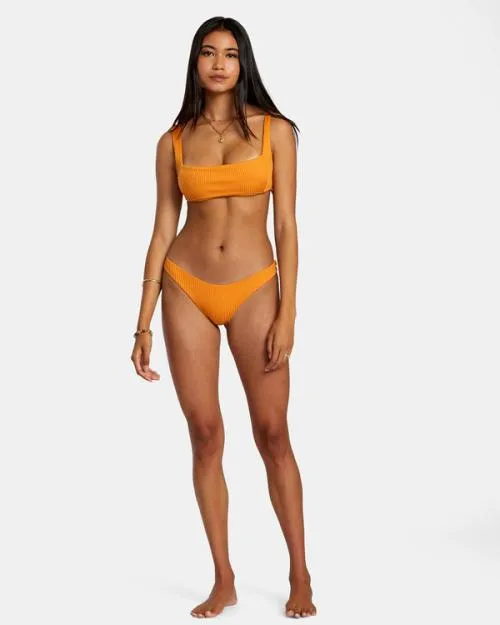 Rvca Tangerine Shimmer Bralette Bikini Top Tangerine Women Bikini Tops