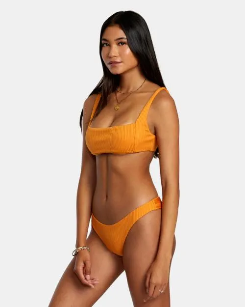 Rvca Tangerine Shimmer Bralette Bikini Top Tangerine Women Bikini Tops