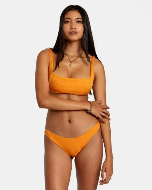 Rvca Tangerine Shimmer Cheeky Bikini Bottoms Tangerine Women Bikini Bottoms
