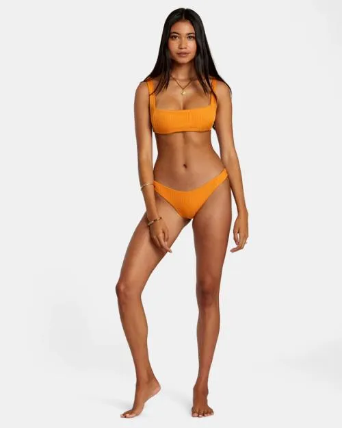 Rvca Tangerine Shimmer Cheeky Bikini Bottoms Tangerine Women Bikini Bottoms