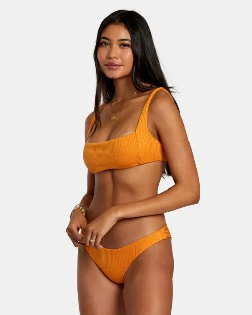 Rvca Tangerine Shimmer Cheeky Bikini Bottoms Tangerine Women Bikini Bottoms