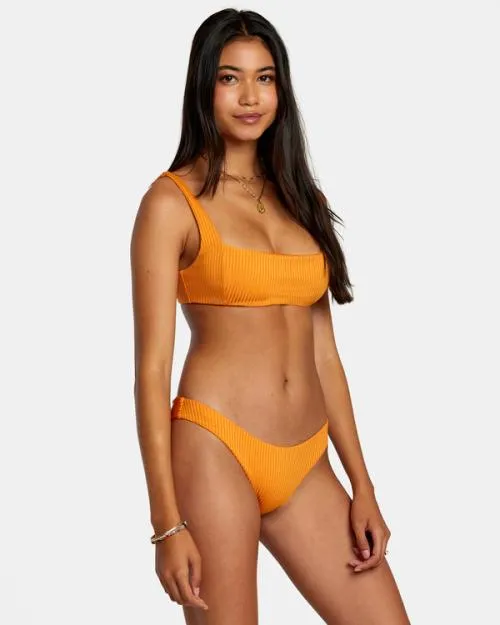 Rvca Tangerine Shimmer Cheeky Bikini Bottoms Tangerine Women Bikini Bottoms