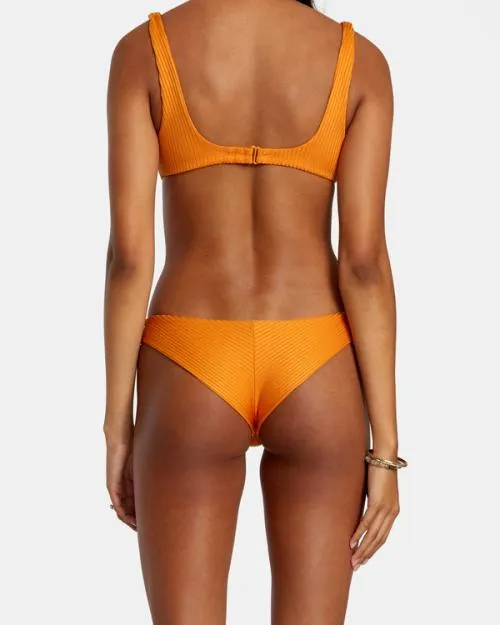 Rvca Tangerine Shimmer Cheeky Bikini Bottoms Tangerine Women Bikini Bottoms