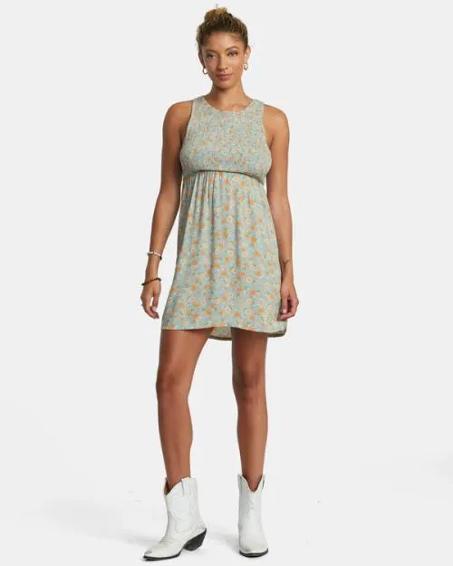 Rvca Trigger Mini Dress Shale Women Dresses and Rompers