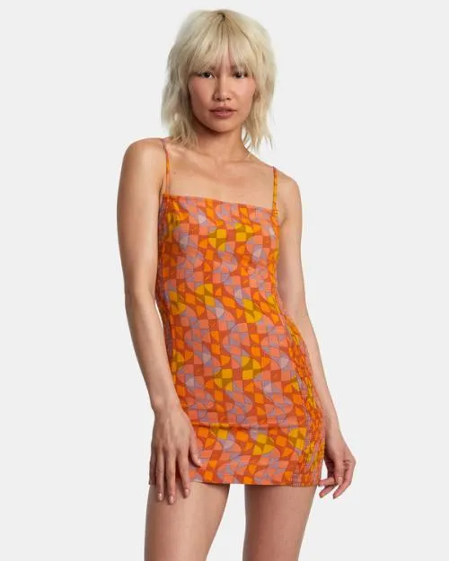 Rvca United Bodycon Dress Sandlewood Women Dresses and Rompers