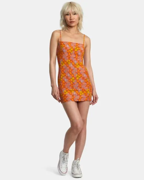 Rvca United Bodycon Dress Sandlewood Women Dresses and Rompers