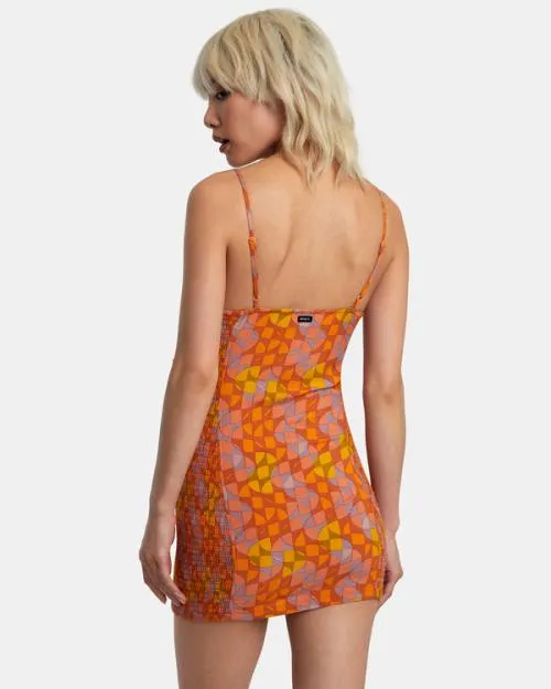 Rvca United Bodycon Dress Sandlewood Women Dresses and Rompers