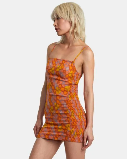 Rvca United Bodycon Dress Sandlewood Women Dresses and Rompers