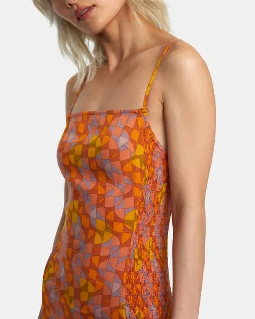 Rvca United Bodycon Dress Sandlewood Women Dresses and Rompers