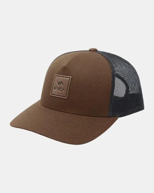 Rvca VA All The Way Curved Brim Trucker Hat Light Brown Men Hats and Beanies