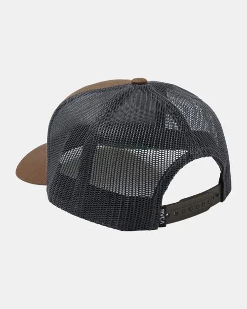 Rvca VA All The Way Curved Brim Trucker Hat Light Brown Men Hats and Beanies