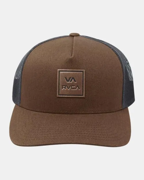 Rvca VA All The Way Curved Brim Trucker Hat Light Brown Men Hats and Beanies