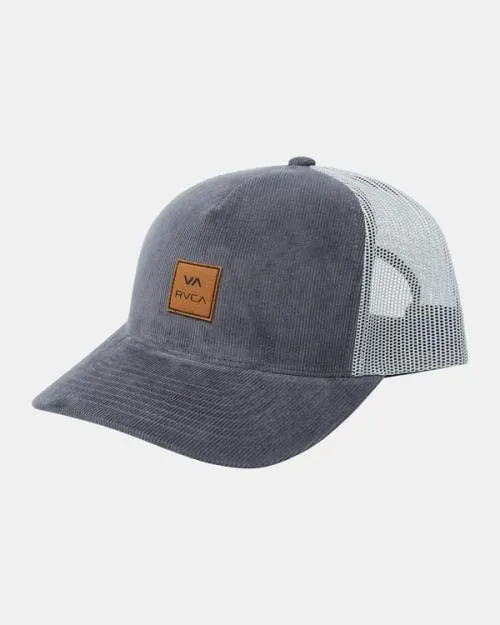 Rvca VA Atw Cord Trucker Hat Dark Grey Men Hats and Beanies