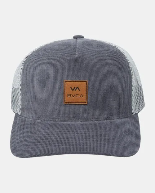 Rvca VA Atw Cord Trucker Hat Dark Grey Men Hats and Beanies