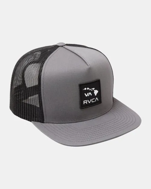 Rvca VA ATW HAWAII PATCH TRUCKER Grey Men Hats and Beanies Rvca VA ATW HAWAII PATCH TRUCKER Grey Men Hats and Beanies