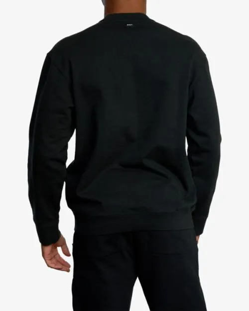 Rvca VA Essential Crewneck Sweatshirt Black SportMen Hoodies and Sweatshirts