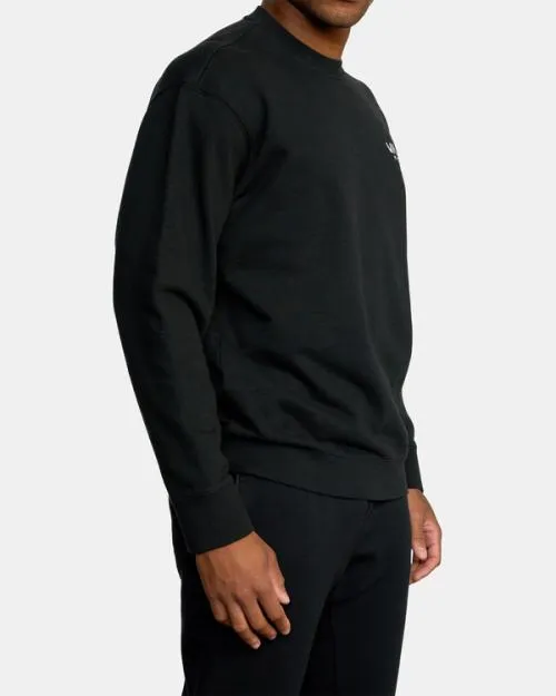 Rvca VA Essential Crewneck Sweatshirt Black SportMen Hoodies and Sweatshirts