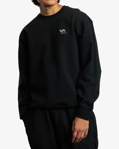 Rvca VA Essential Crewneck Sweatshirt Black SportMen Hoodies and Sweatshirts