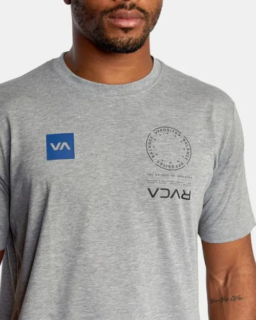 Rvca VA Mark Tee Heather Grey SportMen Short Sleeves