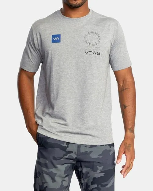 Rvca VA Mark Tee Heather Grey SportMen Short Sleeves