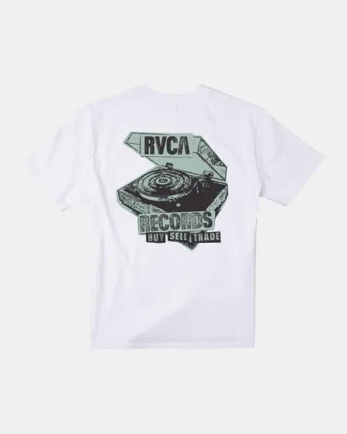 Rvca Vinyl Club Tee White Men Short Sleeves