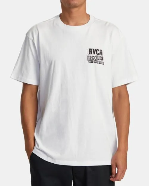 Rvca Vinyl Club Tee White Men Short Sleeves
