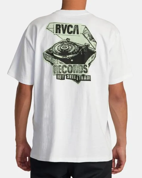 Rvca Vinyl Club Tee White Men Short Sleeves