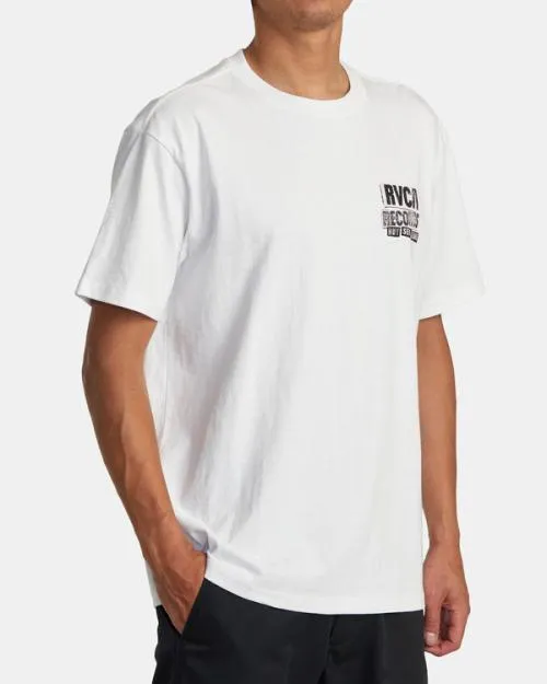 Rvca Vinyl Club Tee White Men Short Sleeves