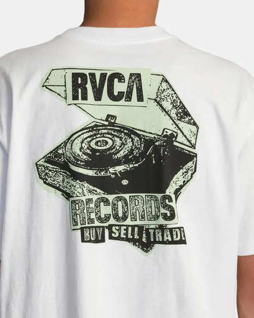 Rvca Vinyl Club Tee White Men Short Sleeves