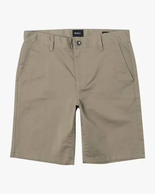 Rvca Weekend Stretch Chino Shorts 20034 Khaki Men Shorts and Hybrids